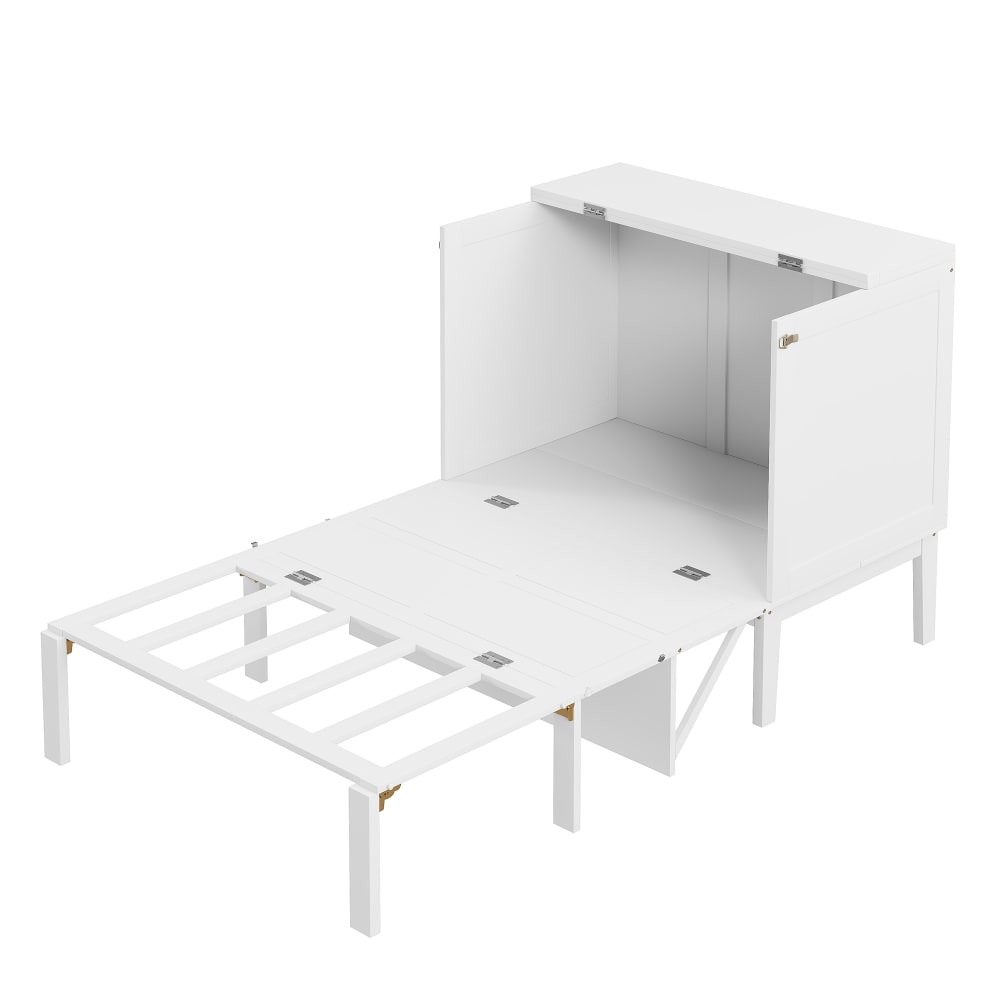 Lit enfant en bois blanc 90x200 cm avec sommier à lattes