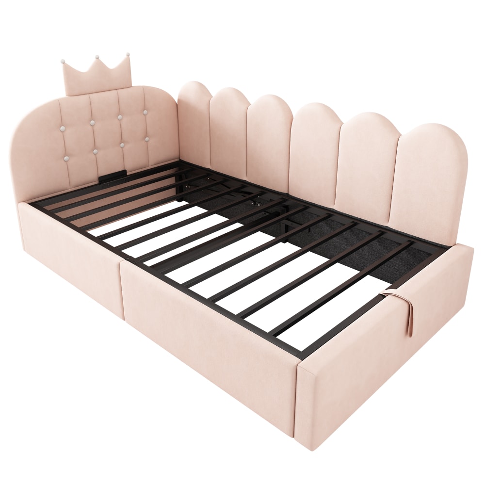 Banquette-lit capitonnée - rose