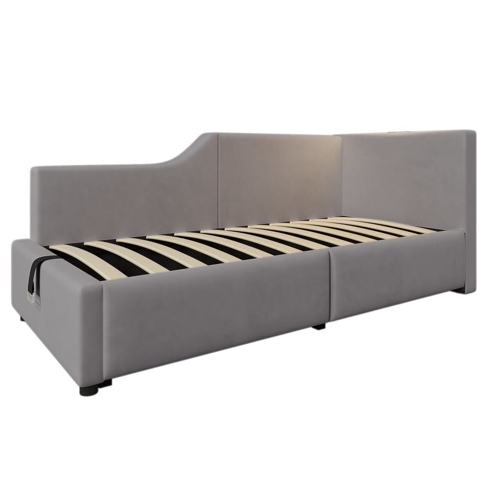 Lit enfant en velours - rangement