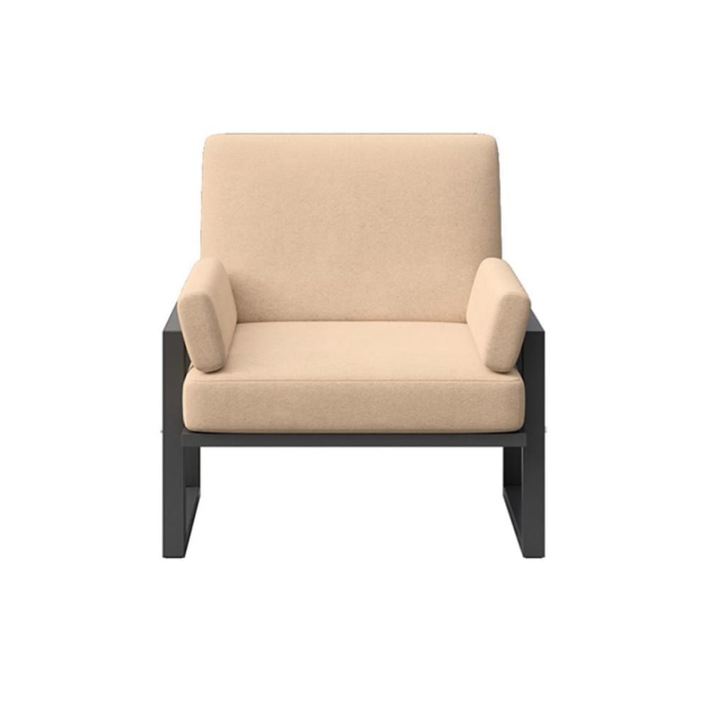 Fauteuil cappucino - cadre anthracite