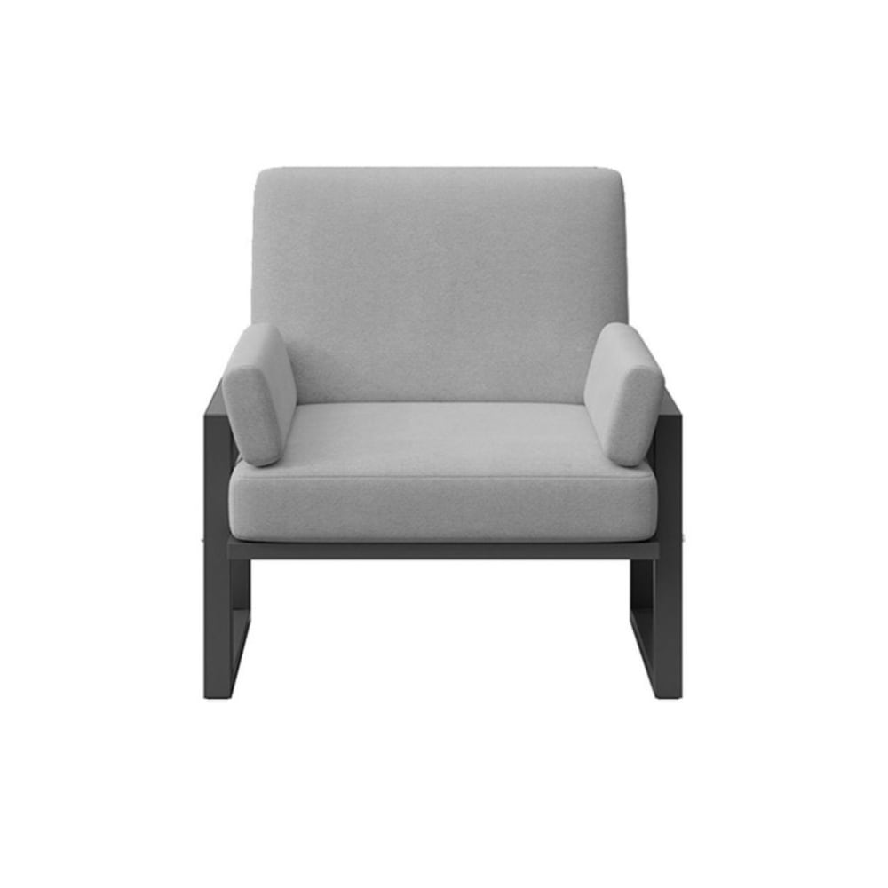 Fauteuil gris clair - cadre anthracite