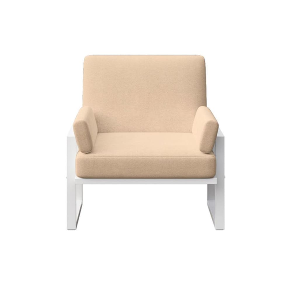 Fauteuil cappucino - cadre blanc