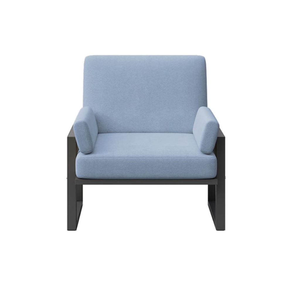 Fauteuil bleu clair - cadre anthracite