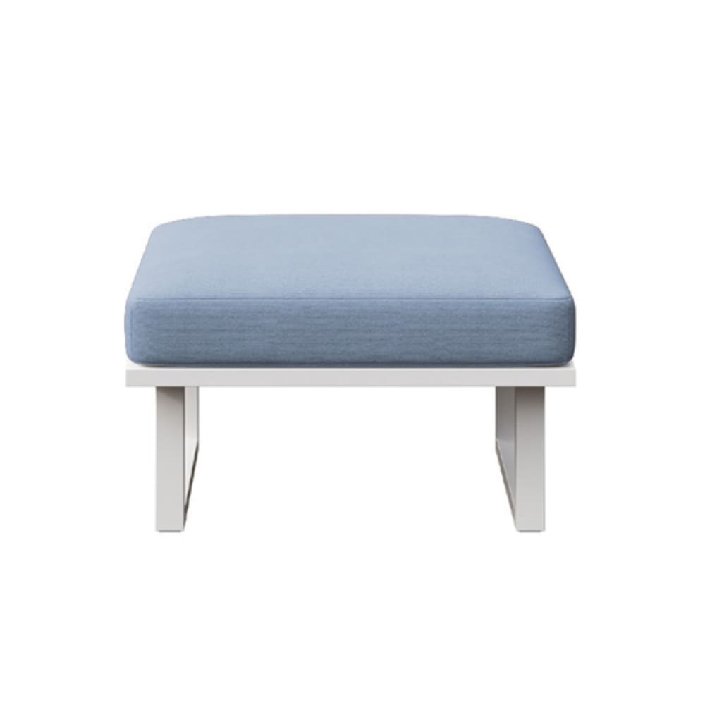 Pouf bleu clair - cadre blanc