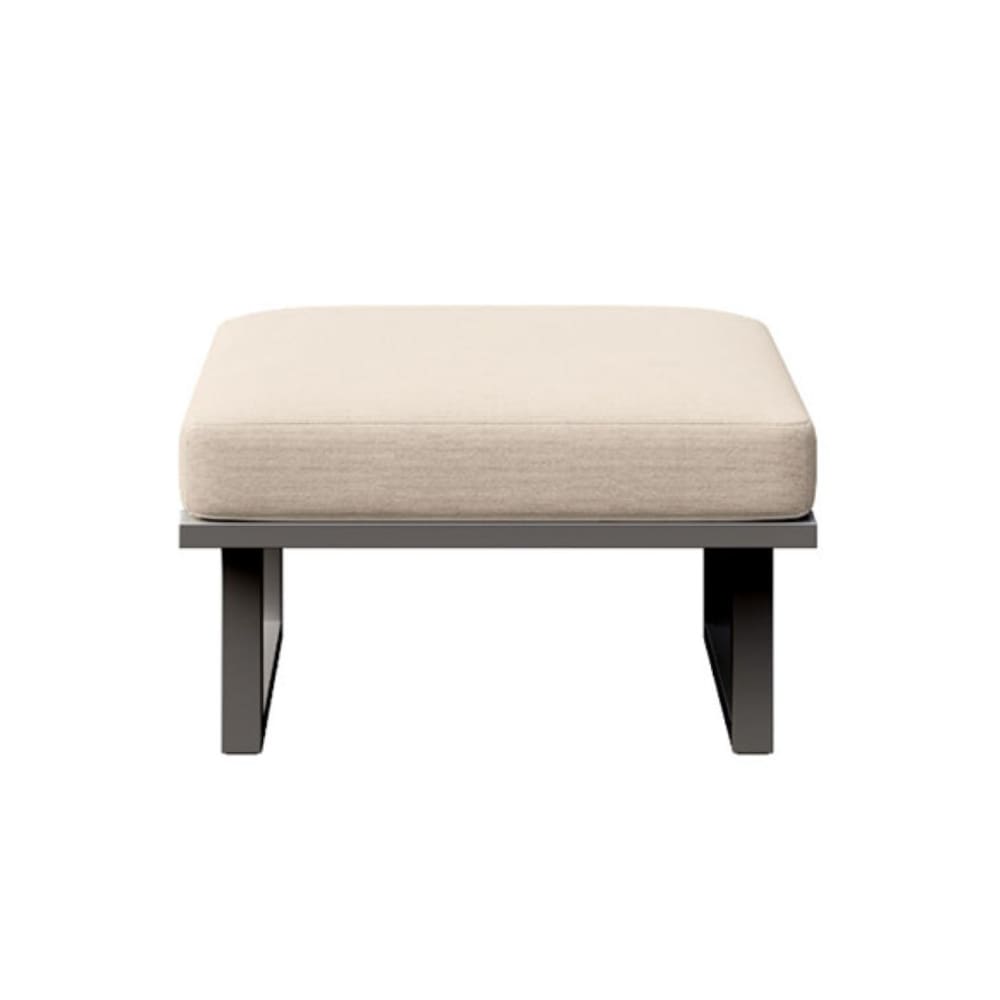 Pouf beige clair - cadre anthracite