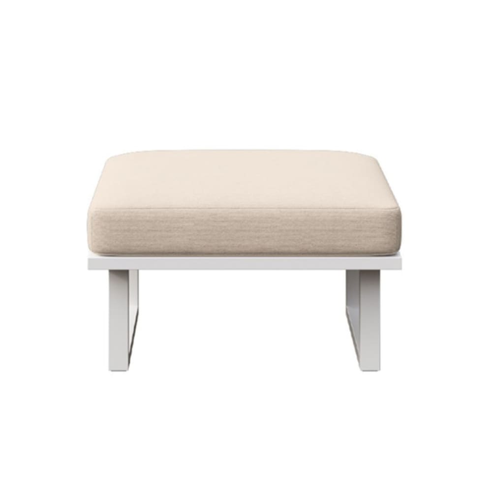 Pouf beige clair - cadre blanc