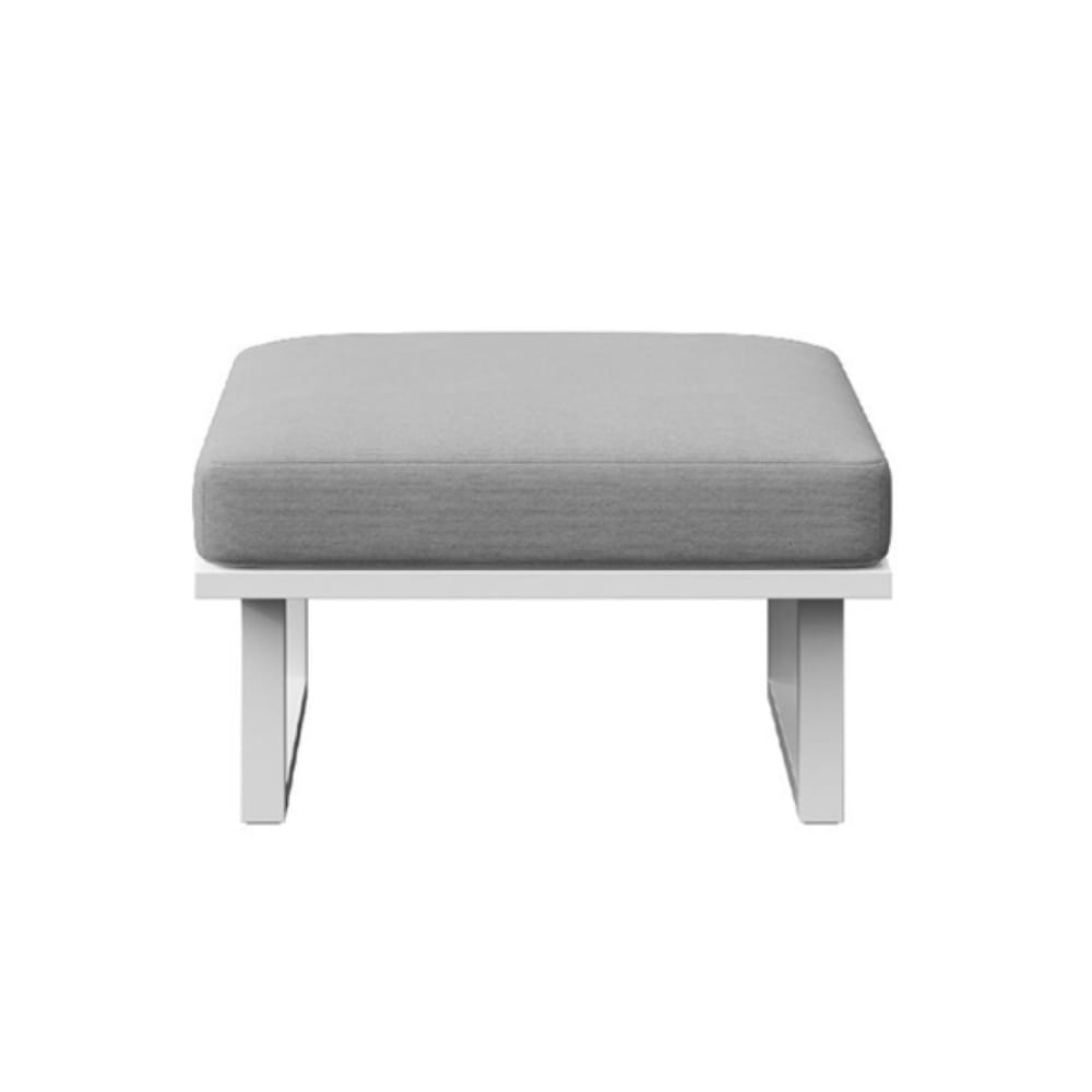 Pouf gris clair - cadre blanc