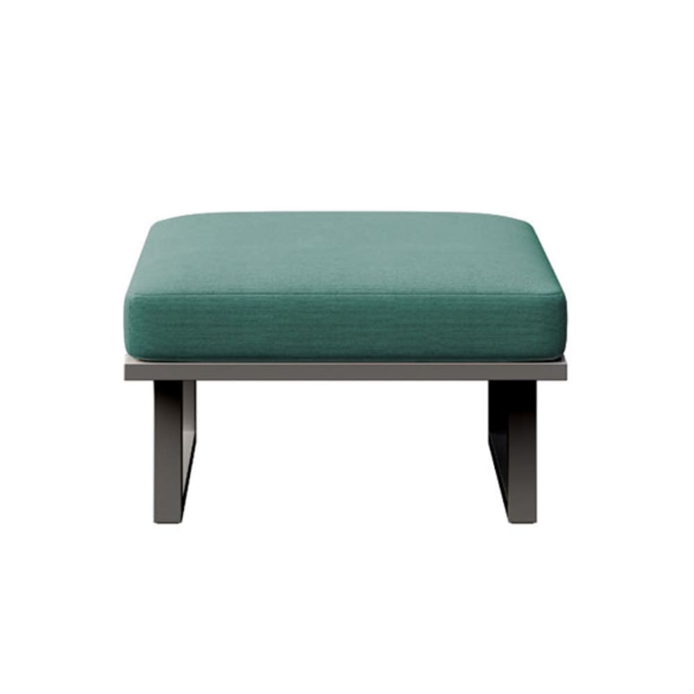Mesonica Tiefgrüner Pouf mit anthrazitfarbenem Gestell style industrial - Stoff
