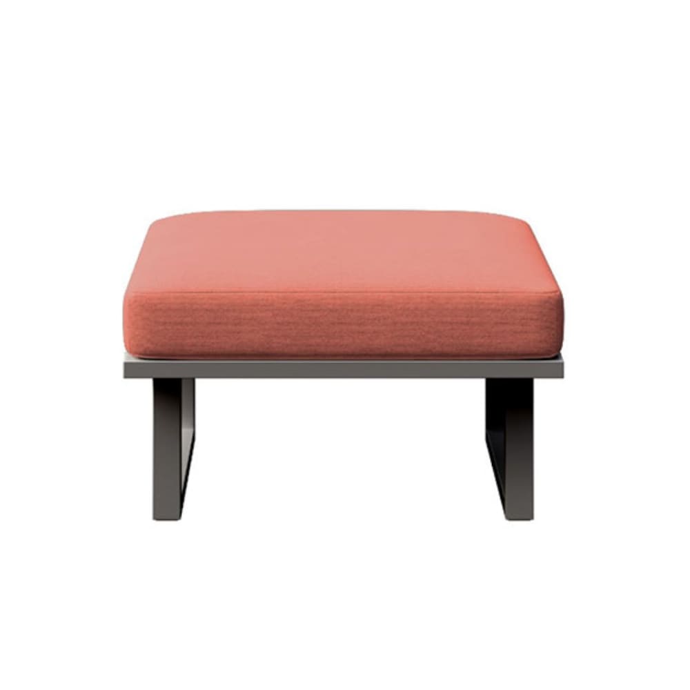 Pouf corail - cadre anthracite