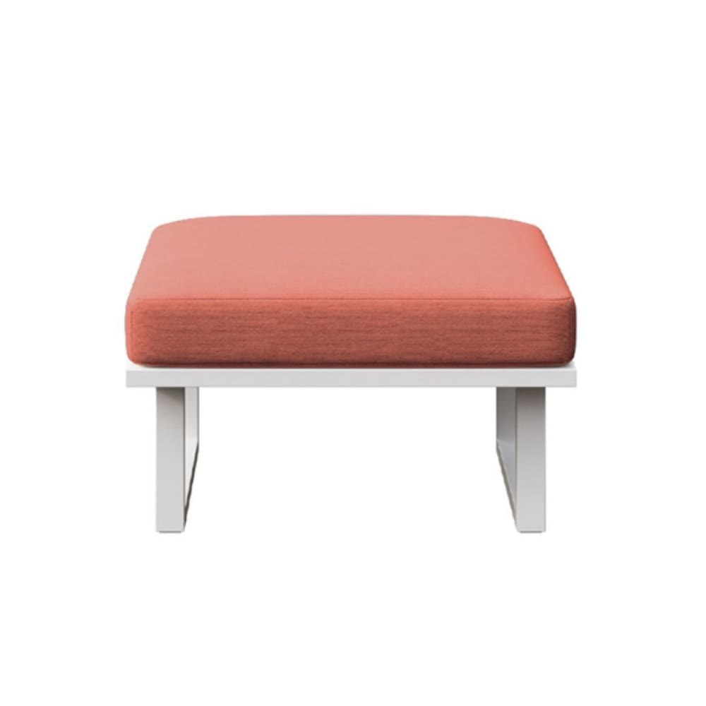 Pouf corail - cadre blanc