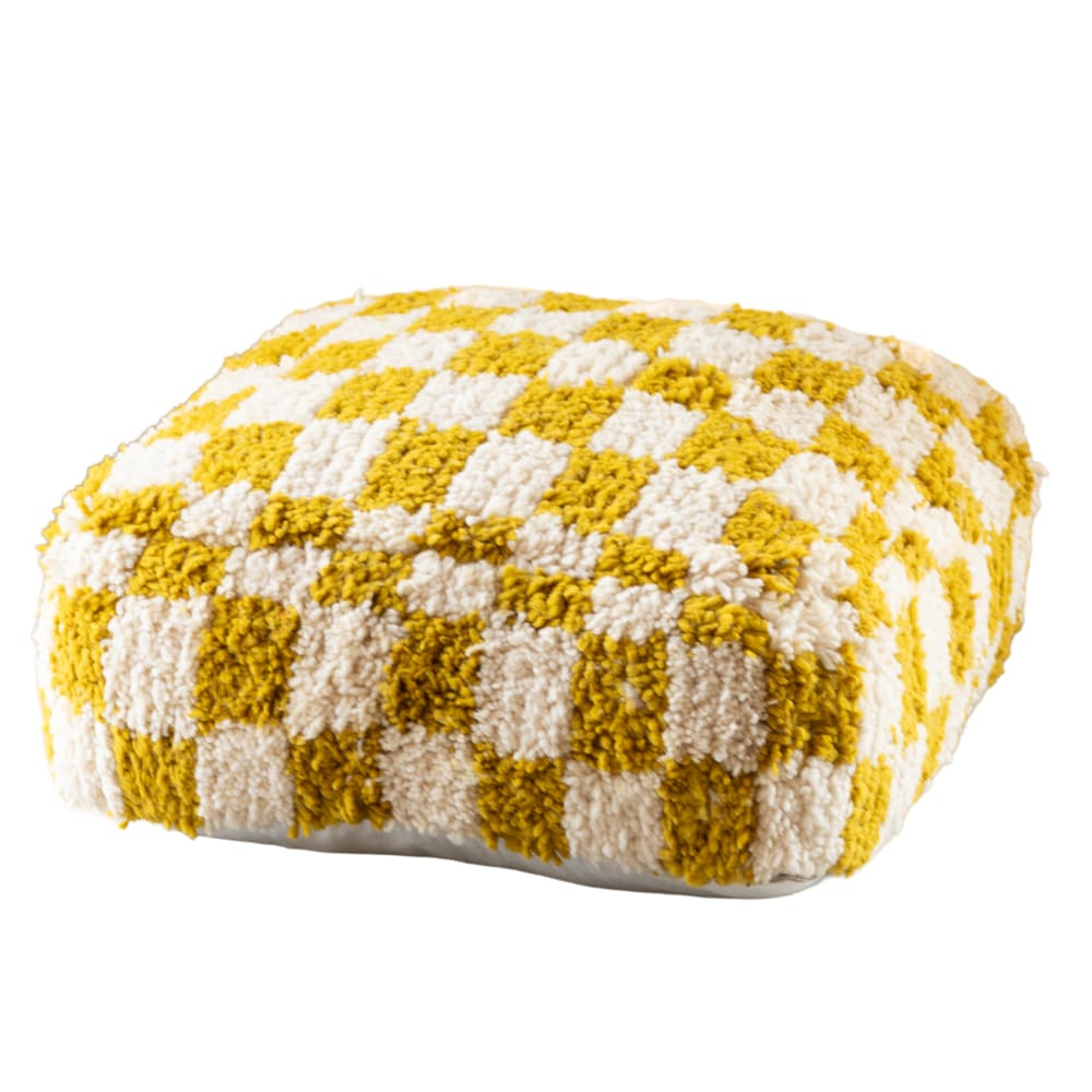 Housse de pouf damier