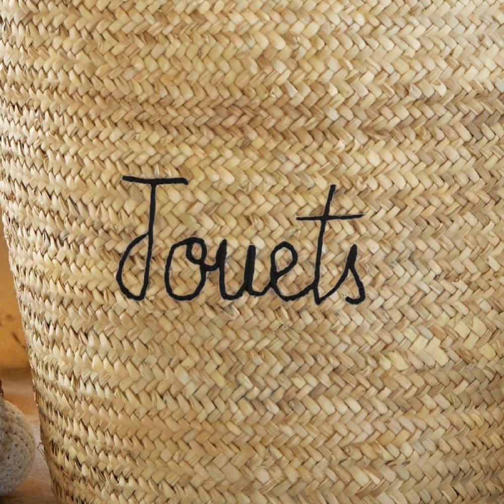 Grand panier jouets xl osier noir 50 x 50