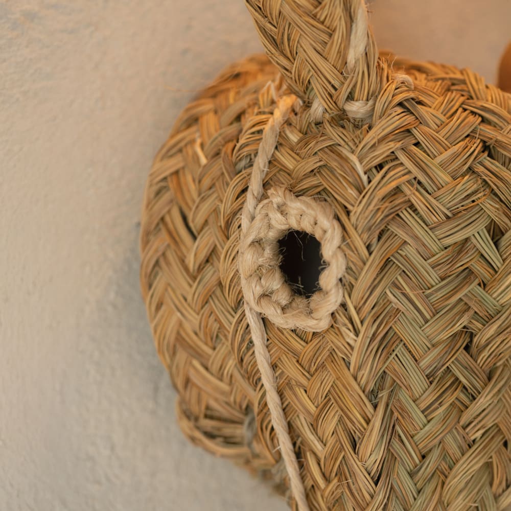 Déco murale tête d'âne en paille xl osier naturel 12 x 30