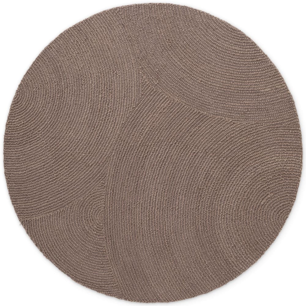 Tapis Rond Laine ELENA motifs arcs Taupe 200x200cm