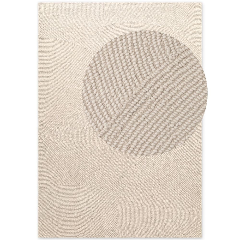 Tapis Laine ELENA motifs arcs Crème 160x230cm