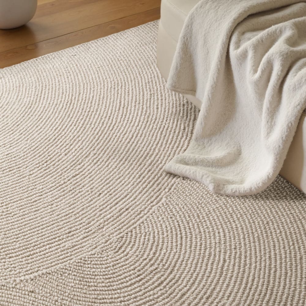 Tapis laine elena motifs arcs crème 80x300cm — vue 4