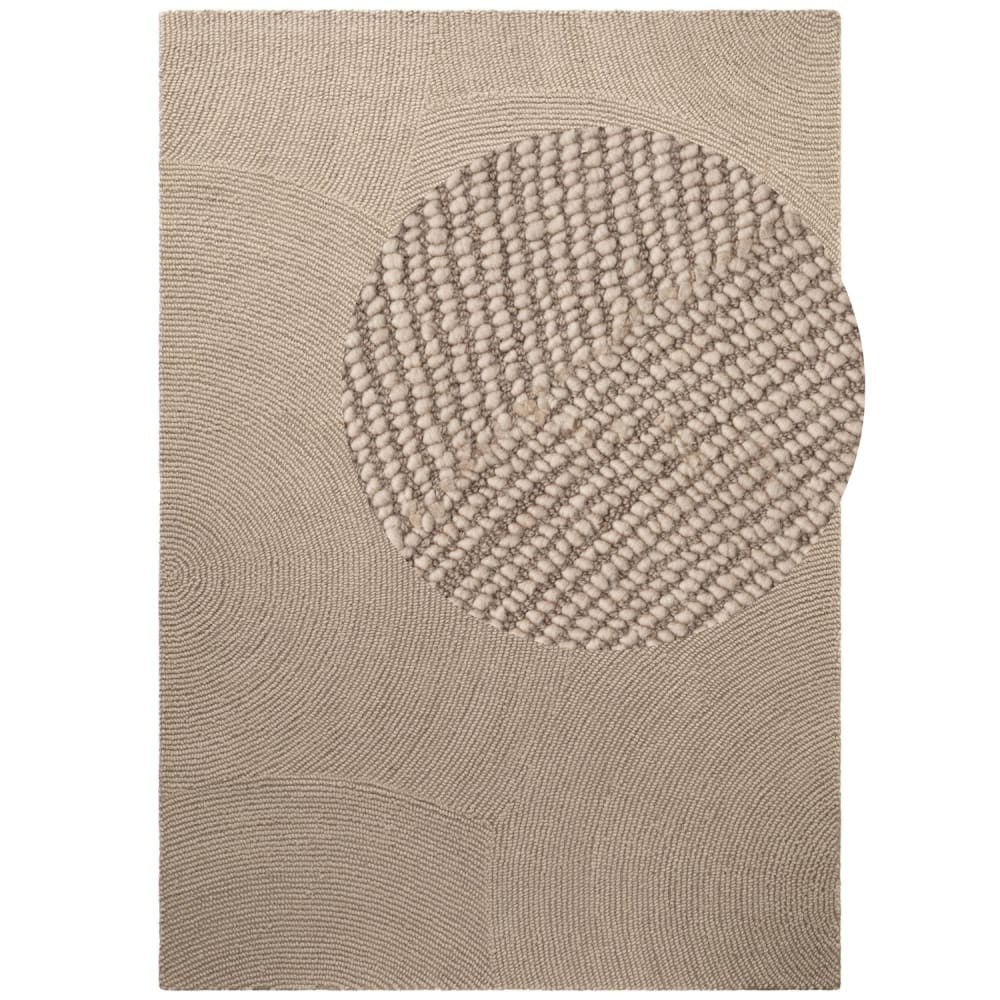 Tapis Laine ELENA motifs arcs Beige 80x150cm