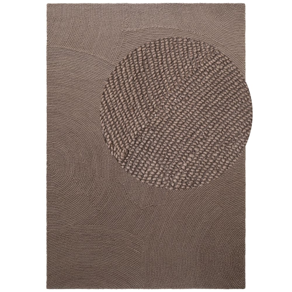 Tapis Laine ELENA motifs arcs Taupe 80x150cm