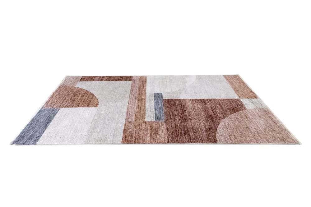moderner teppich geometrisch stoff beige rust 240x160 cm -