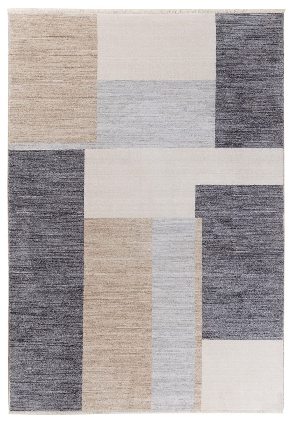 Carpet Living moderner teppich geometrisch stoff beige grau 160x120 cm style modern - Pes - Polyester