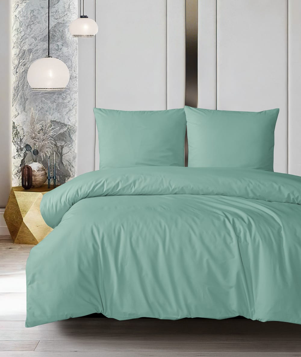 Parure de lit 1 personne 140x200 cm coton uni