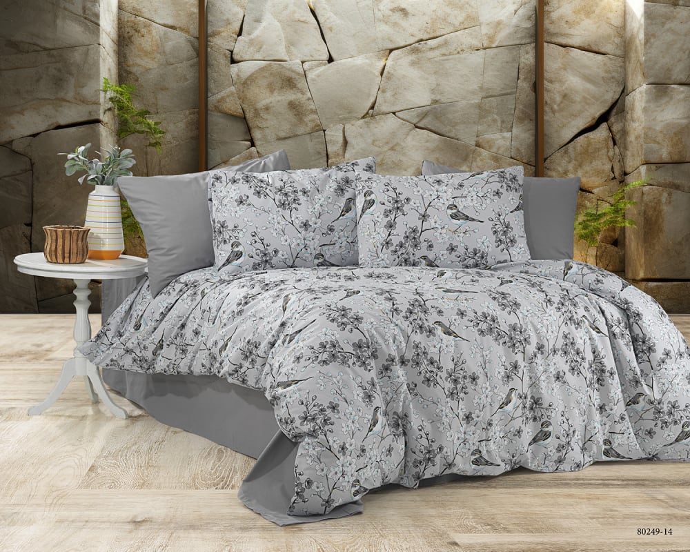Blanc Avenue Bettwäschegarnitur 1 Bettbezug 200x200 cm+2 Kopfkissenbez 65x65 cm style classic chic Grau Öko-Tex Zertifikat Baumwolle