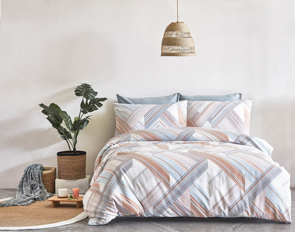 Parure de lit  2 personnes  240x220 cm satin de coton imprimé