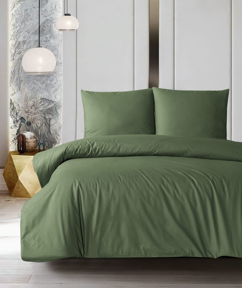 Parure de lit 1 personne 140x200 cm coton uni