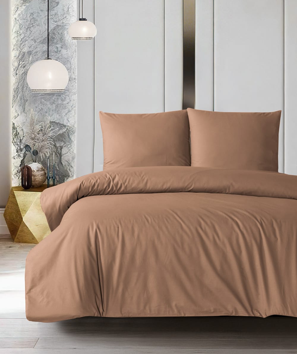 Parure de lit 1 personne 140x200 cm coton uni