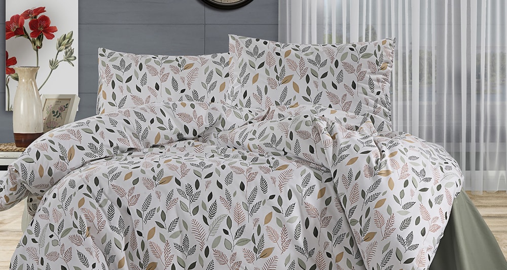Parure de lit  2 personnes  200x200 cm coton imprimé - Maisons du Monde