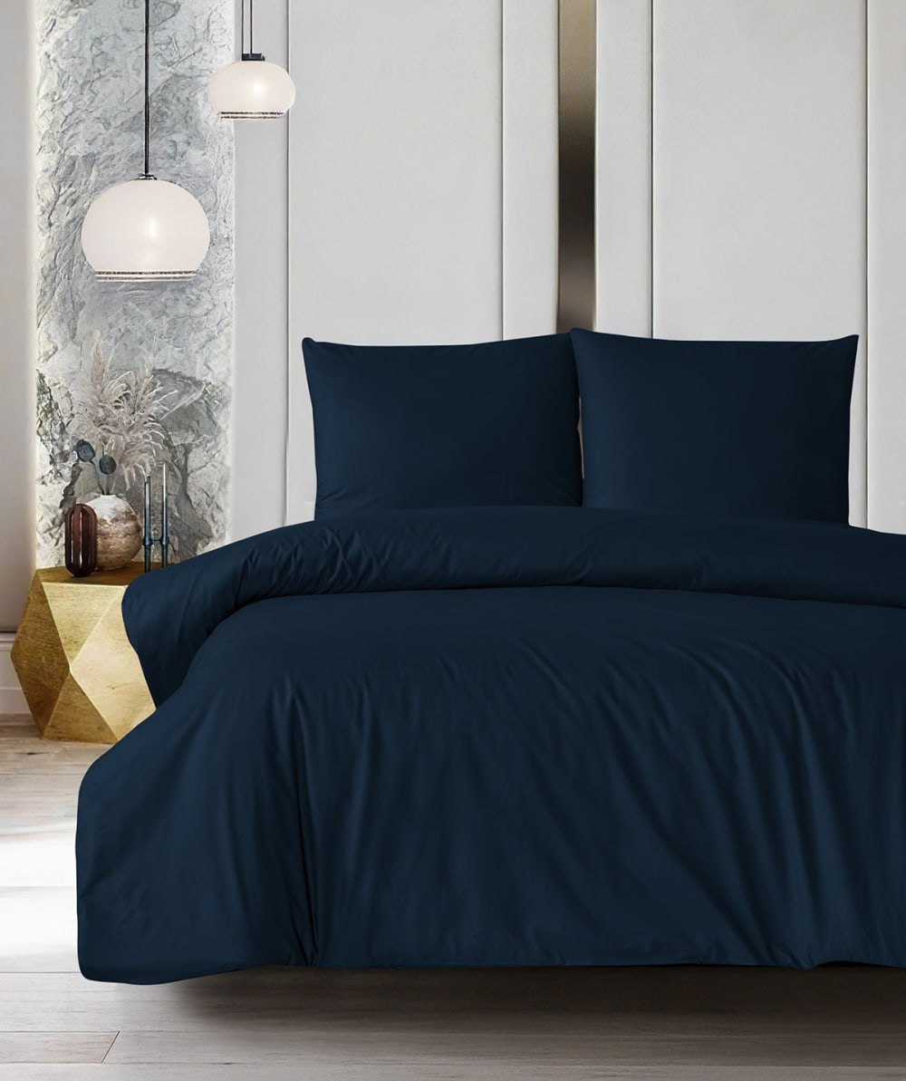 Parure de lit 1 personne 140x200 cm coton uni