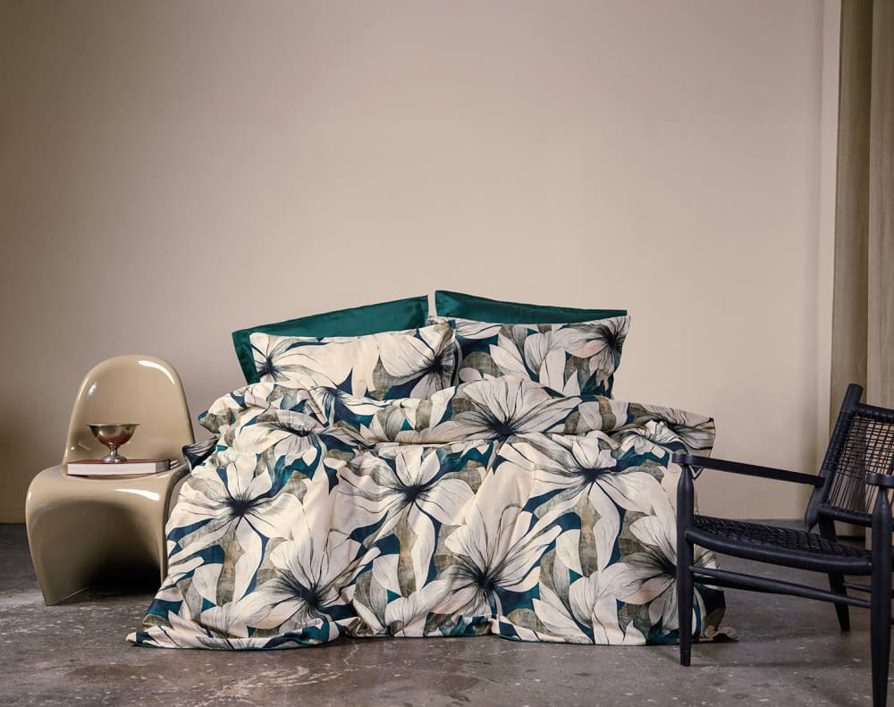Blanc Avenue Bettwäschegarnitur 240x220 cm+2 Kopfkissenbez 63x63 cm-Baumwollsatin style classic chic Grün Öko-Tex Zertifikat Baumwolle