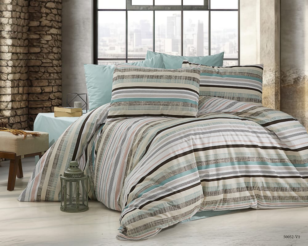 Parure de lit 1 personne 140x200 cm coton imprimé