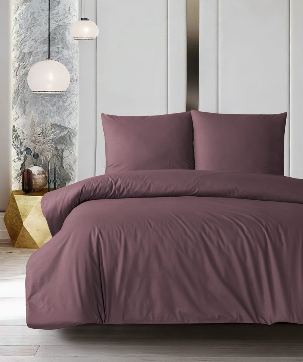 Blanc Avenue Bettwäschegarnitur 1 Bettbezug 240x220 cm+2 Kopfkissenbez 65x65 cm style classic chic Violett Öko-Tex Zertifikat Baumwolle