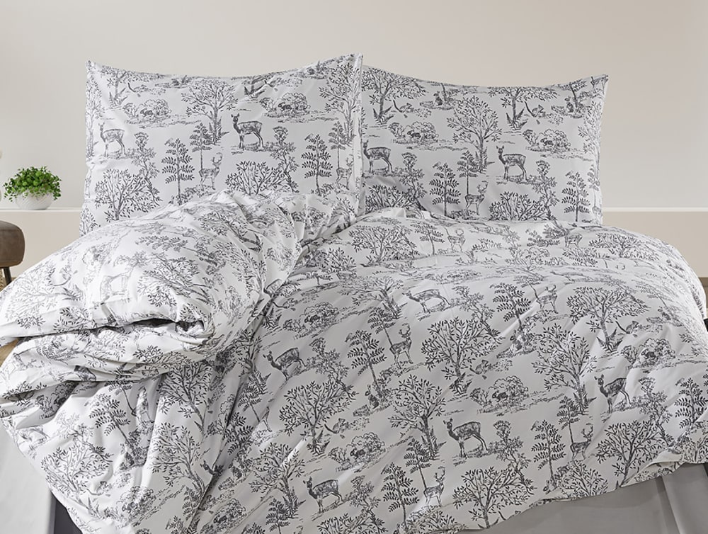 Parure de lit 1 personne 140x200 cm coton imprimé — vue 3