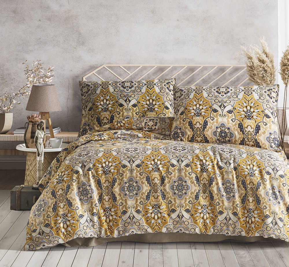 Parure de lit  2 personnes  240x220 cm satin de coton imprimé