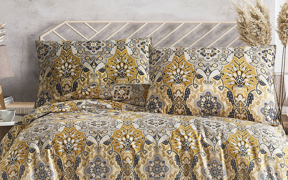 Parure de lit 2 personnes 200x200 cm satin de coton imprimé - Maisons du Monde