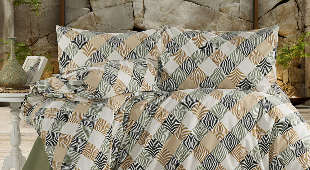 Parure de lit  2 personnes  200x200 cm coton imprimé - Maisons du Monde