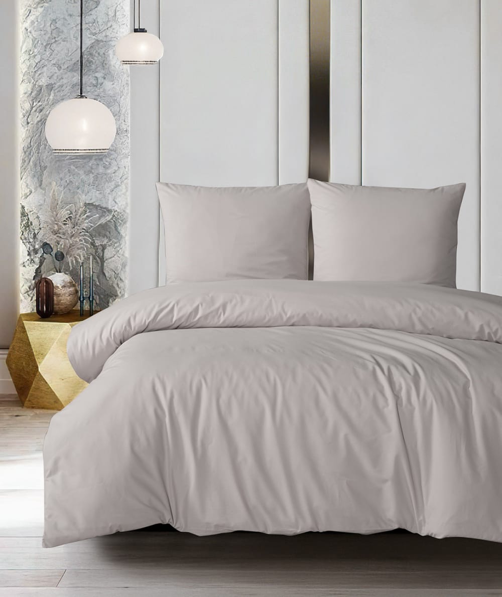 Parure de lit 1 personne 140x200 cm coton uni