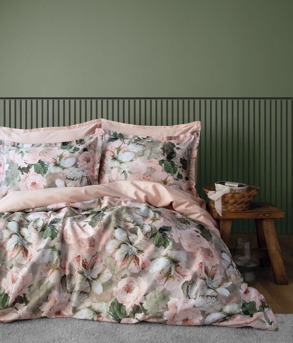 Parure de lit  2 personnes  240x220 cm satin de coton imprimé