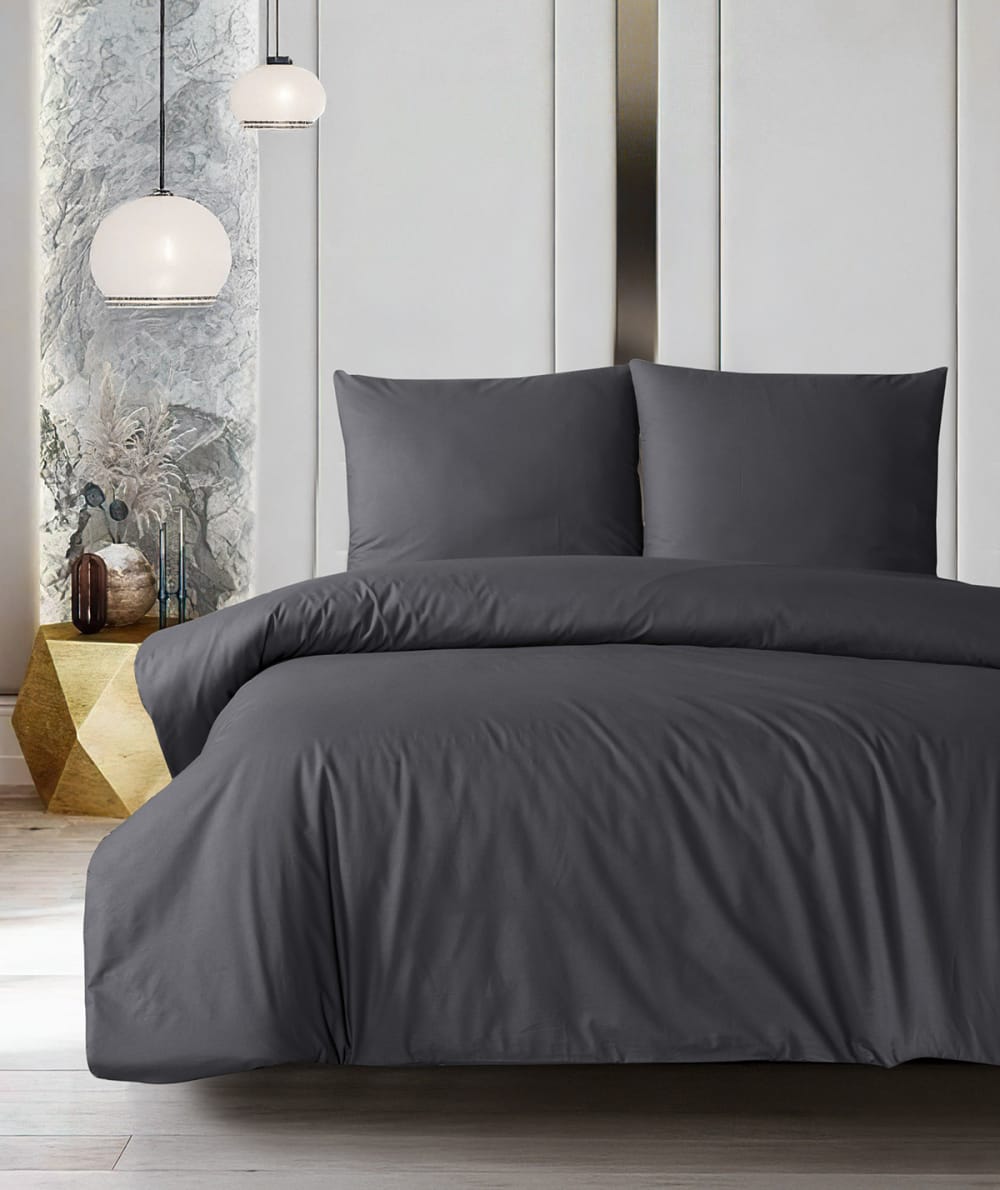 Parure de lit 1 personne 140x200 cm coton uni