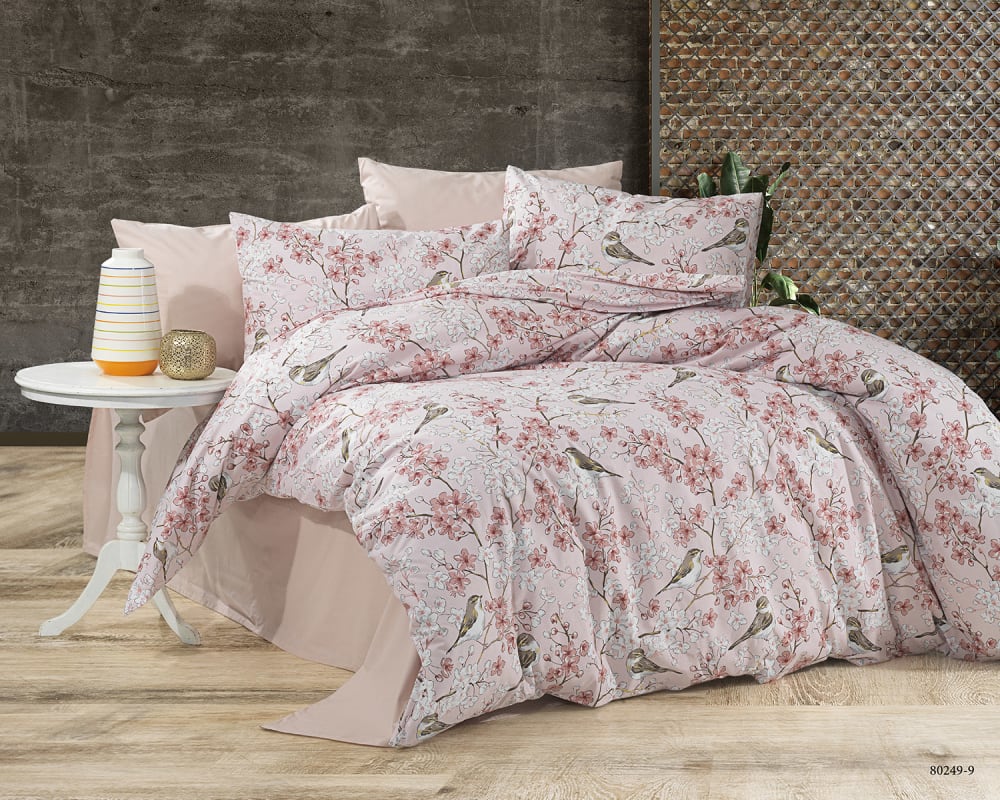Blanc Avenue Bettwäschegarnitur für 1 Person 140x200 cm+ 1 Kopfkissenbez 65x65 cm style classic chic Rosa Öko-Tex Zertifikat Baumwolle