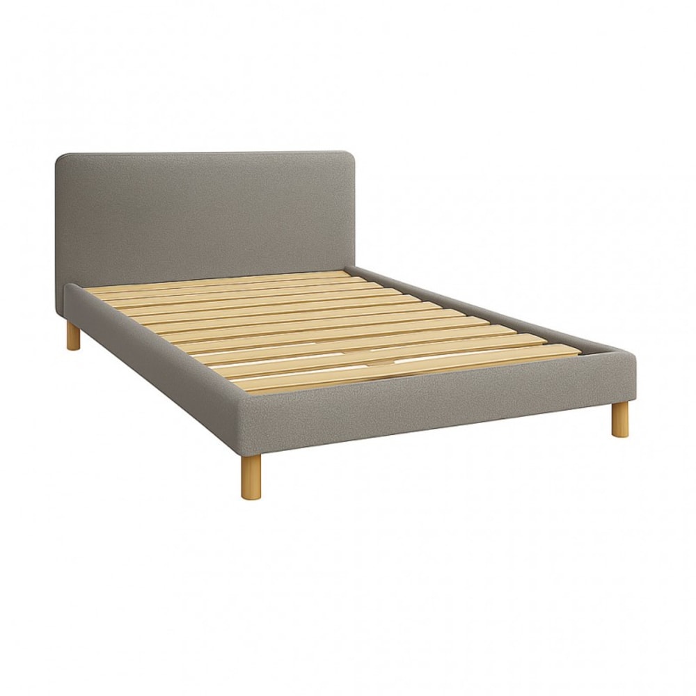 Lit bouclette gris 160x200 cm
