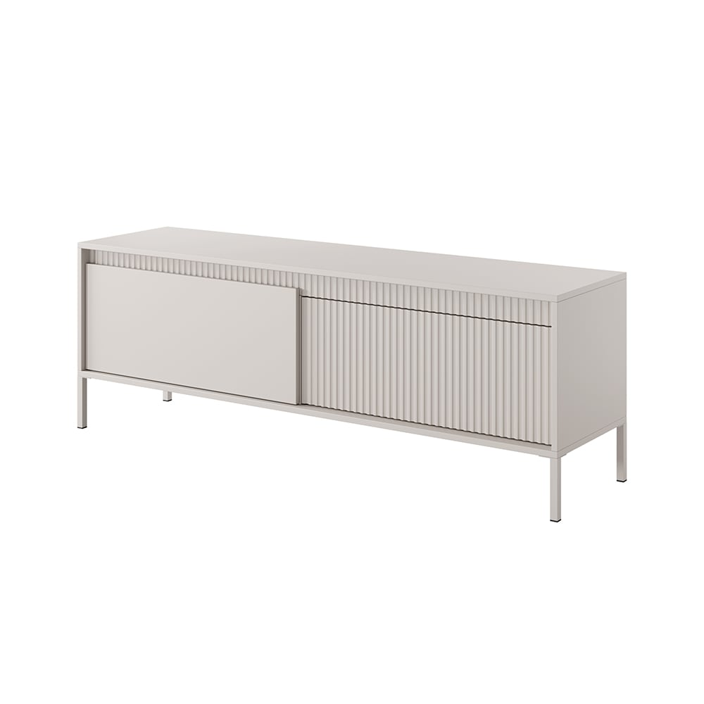 Feldmann-Wohnen Lowboard mit viel Stauraum aus MDF, 154x40x54cm, beige style modern - Spanplatte