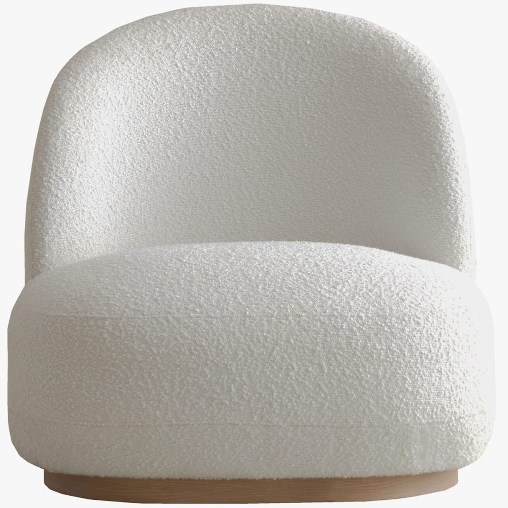 Fauteuil+en+tissu+bouclette+beige