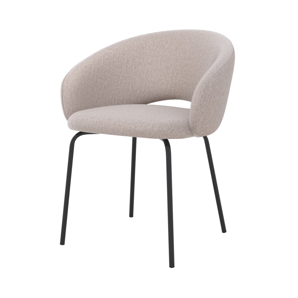 Maison Pavane Stuhl aus beigefarbenem Stoff mit schwarzen Beinen style modern - Stoff
