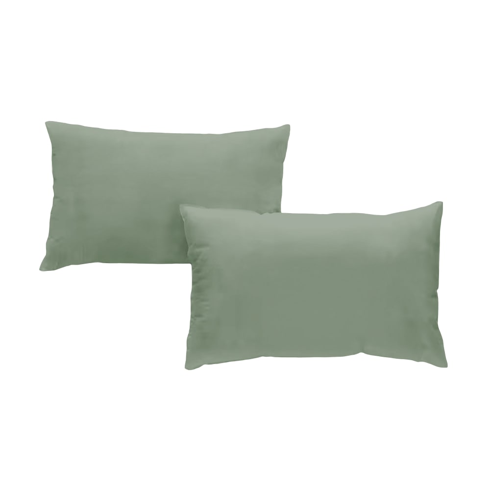 Set de 2 taies d'oreillers coton vert 50x70 cm
