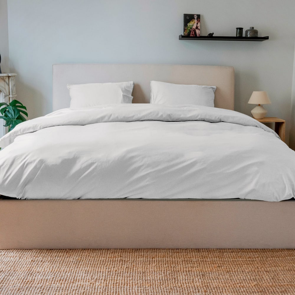 Housse de couette coton blanc 200x200 cm