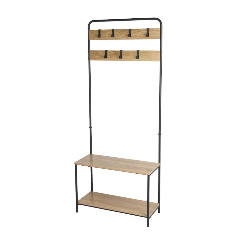 Vestiaire en métal porte-manteaux avec 2 étagères