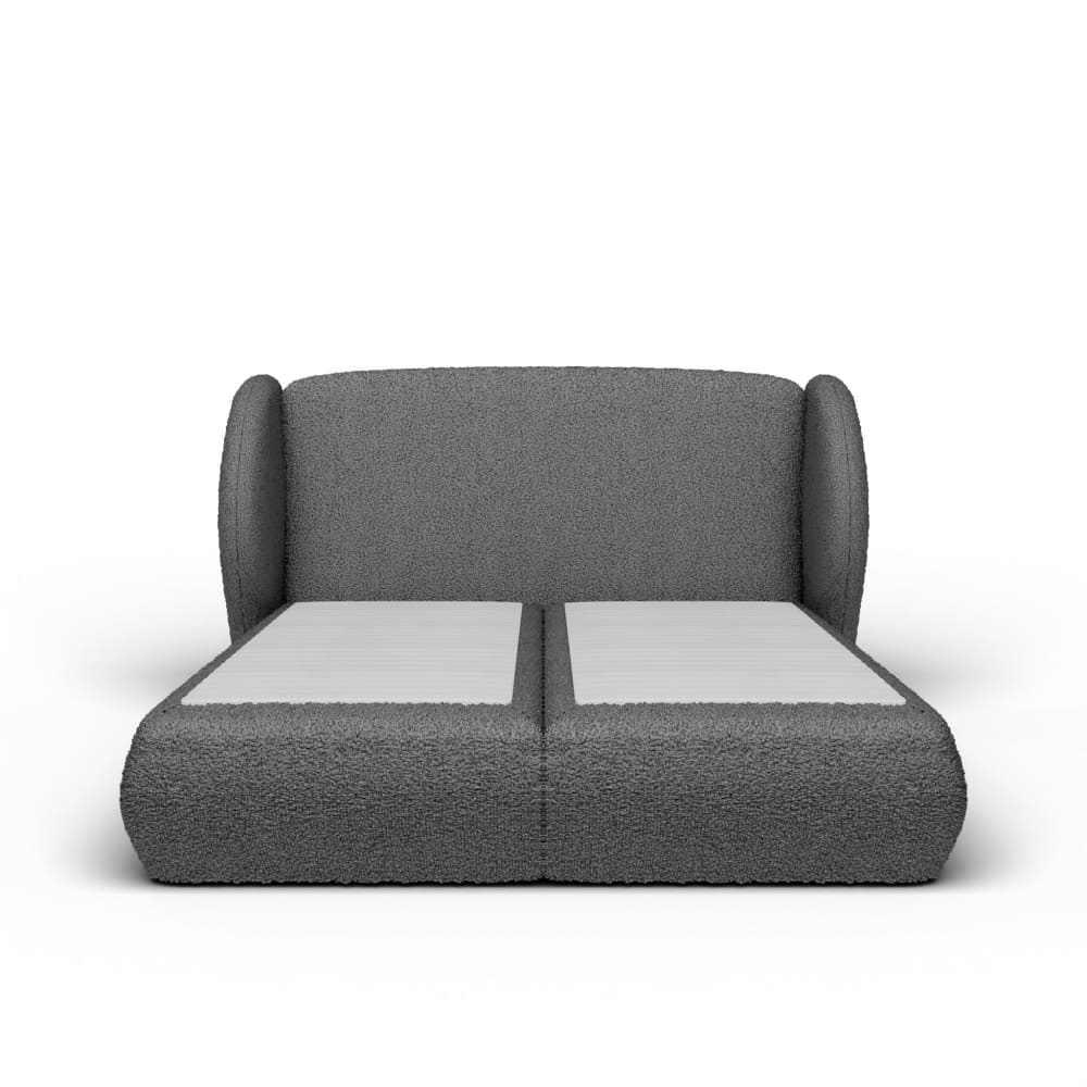 lit springbox tissu bouclé - 140x190cm